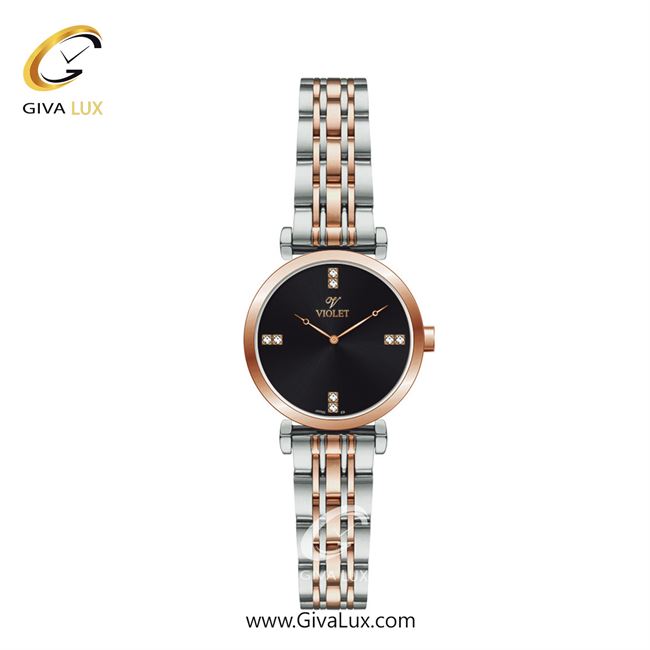 ساعت مچی اورجینال زنانه ویولت VIOLET نقره ای-رزگلد | رزگلد-نقره ای| مشکی| کد رفرنس 0600/2